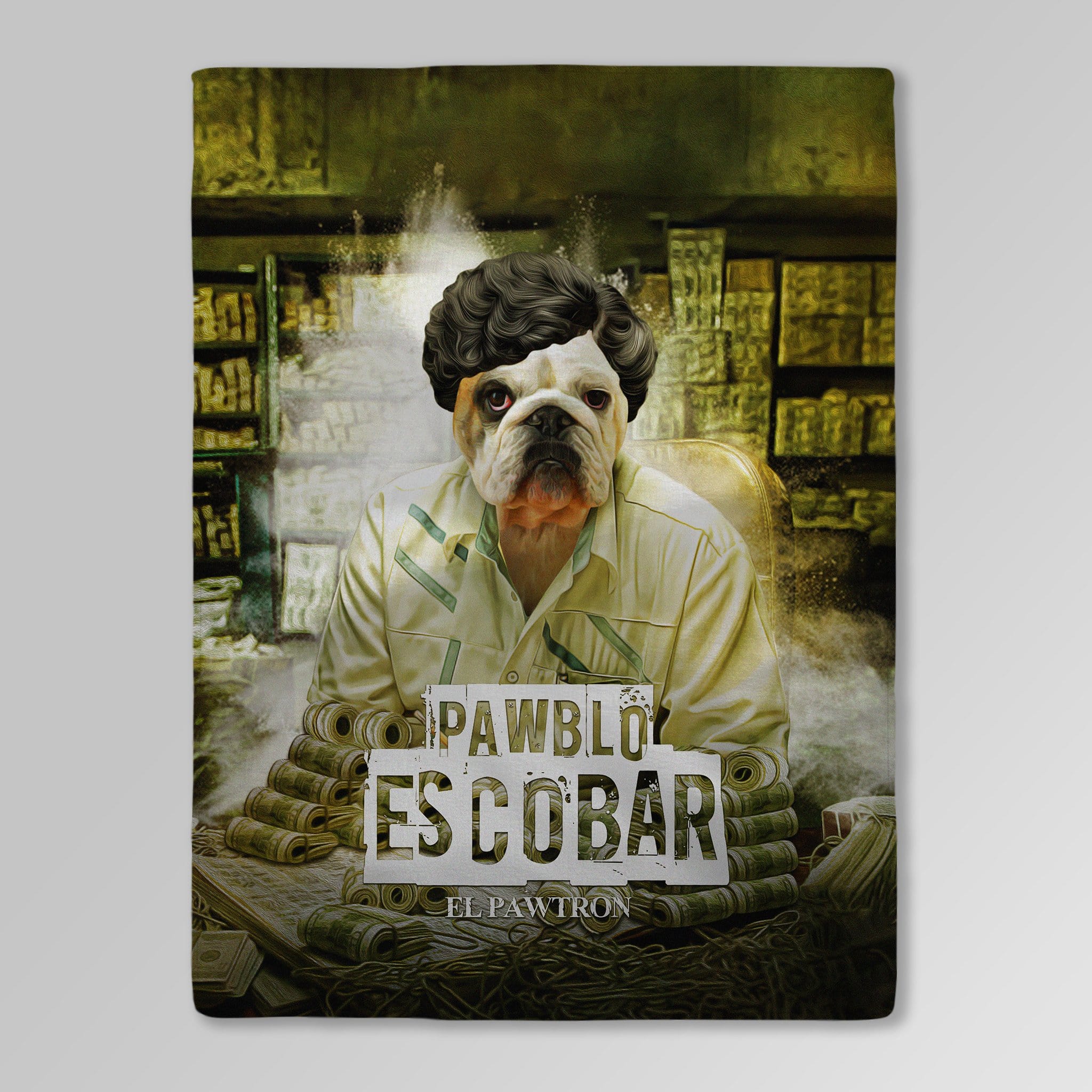 Manta personalizada para mascotas &#39;Pawblo Escobar&#39; 