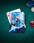 Personalized 'Pawseidon' playing cards featuring a French Bulldog pet portrait as Aquaman.