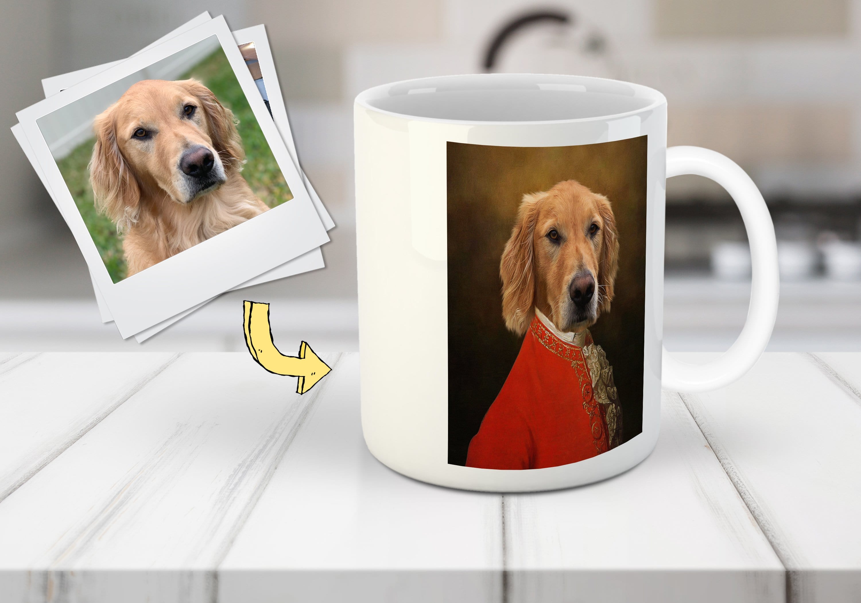 &#39;Pawzart&#39; Personalized Pet Mug