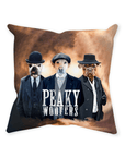 'Peaky Woofers' Personalized 3 Pet Throw Pillow