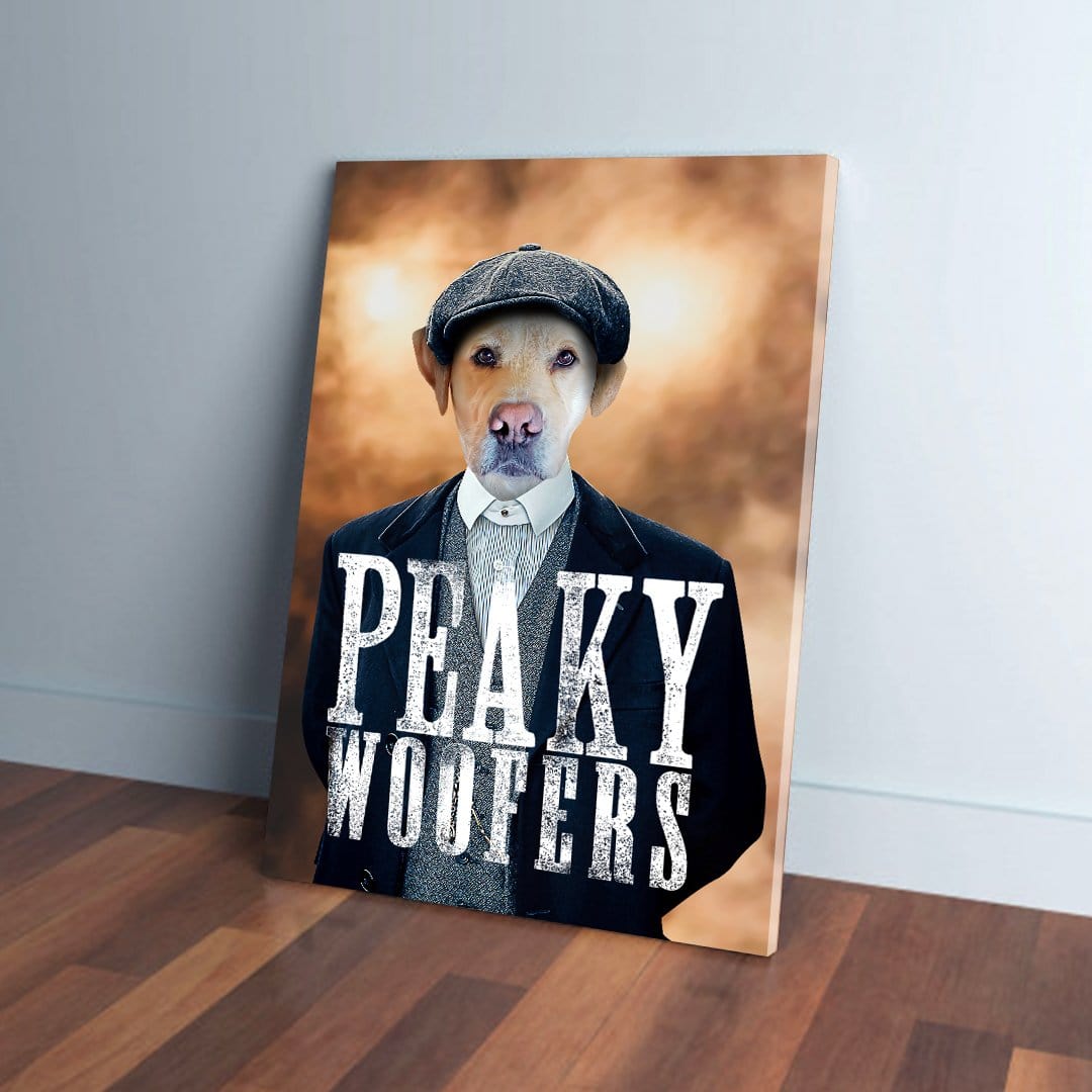 &#39;Peaky Woofers&#39; Personalized Pet Canvas