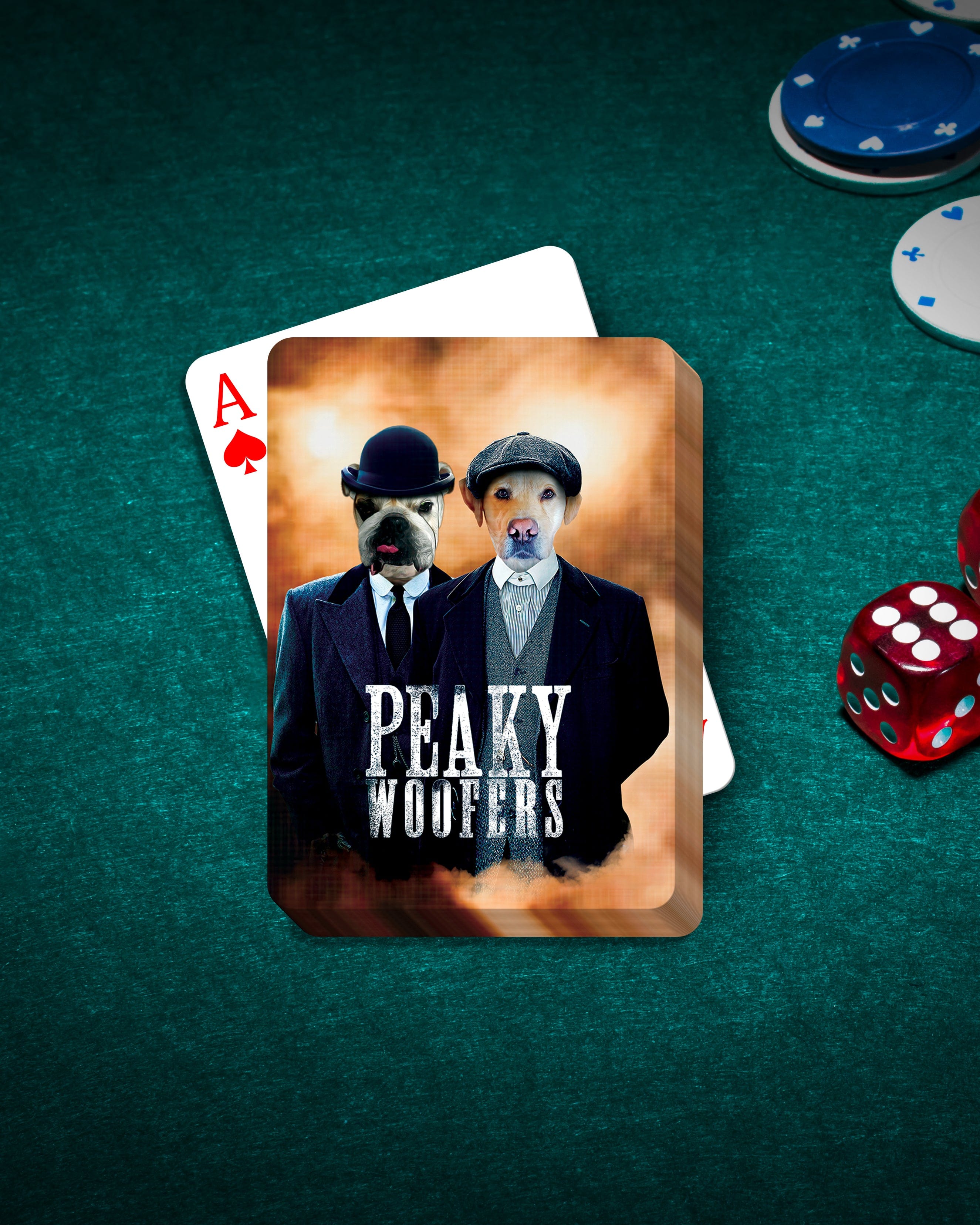 &#39;Peaky Woofers&#39; Personalized 2 Pet Playing Cards