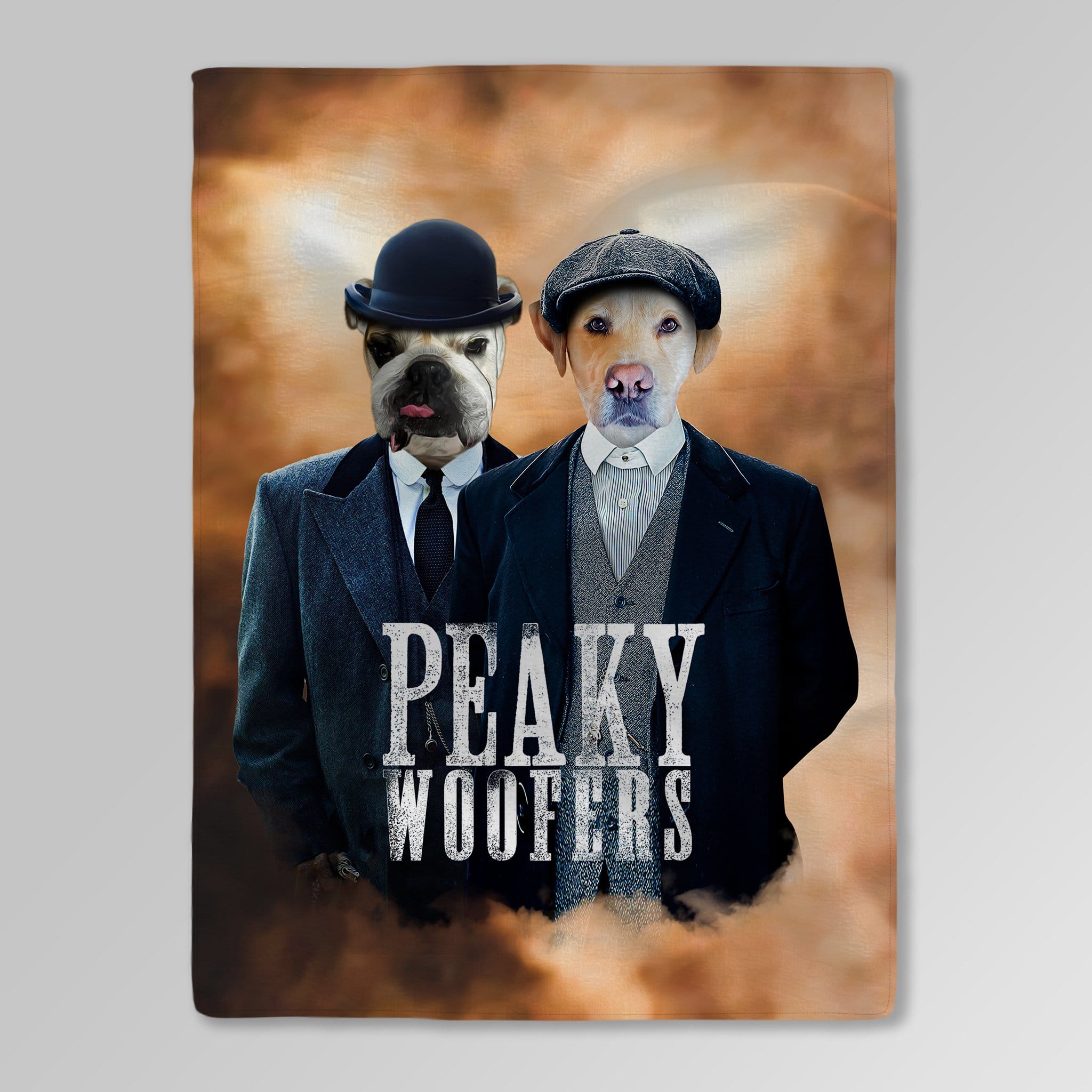 &#39;Peaky Woofers&#39; Personalized 2 Pet Blanket