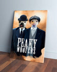 Lienzo personalizado para 2 mascotas 'Peaky Woofers'