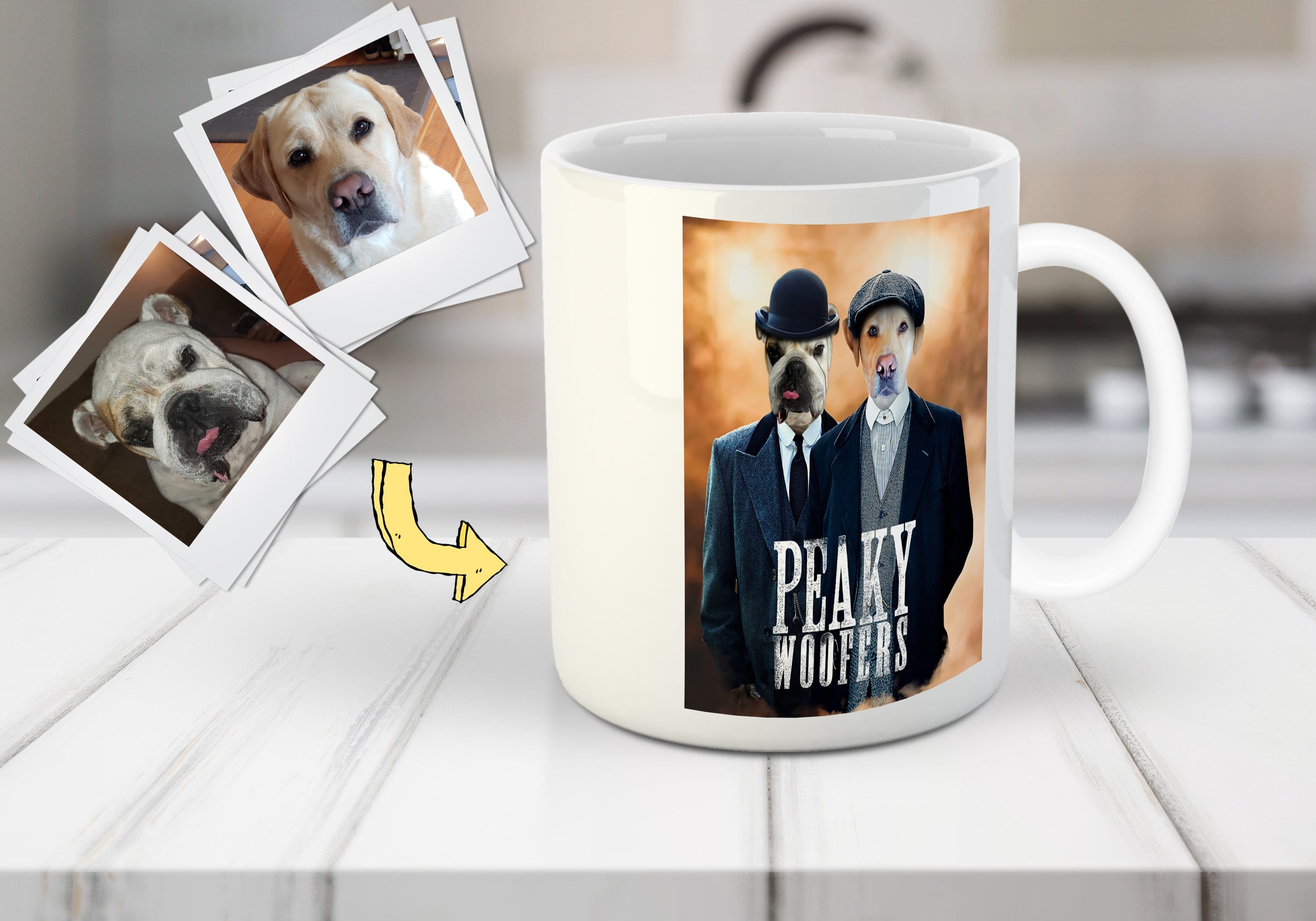 &#39;Peaky Woofers&#39; Personalized 2 Pet Mug