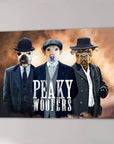 Lienzo personalizado para 3 mascotas 'Peaky Woofers'