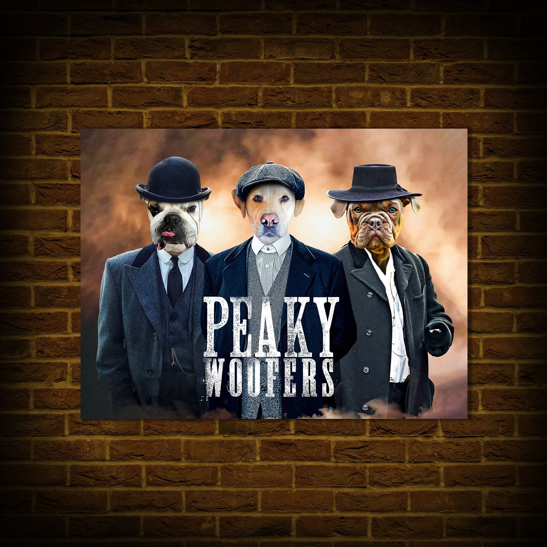&#39;Peaky Woofers&#39; Personalized 3 Pet Poster
