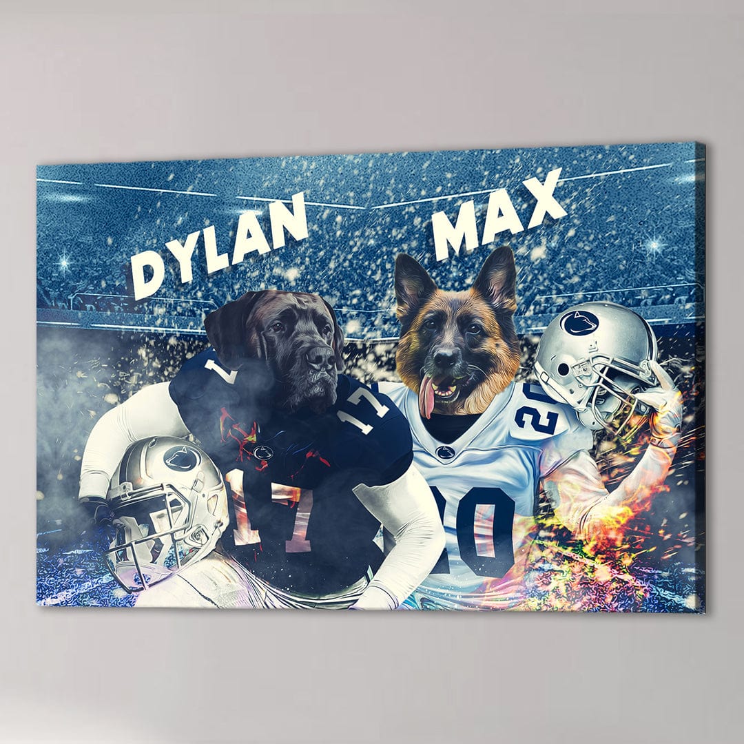 &#39;Penn State Doggos&#39; Personalized 2 Pet Canvas