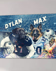 Lienzo personalizado para 2 mascotas 'Penn State Doggos'