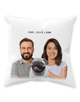 Personalized Modern Pet & Humans Throw Pillow