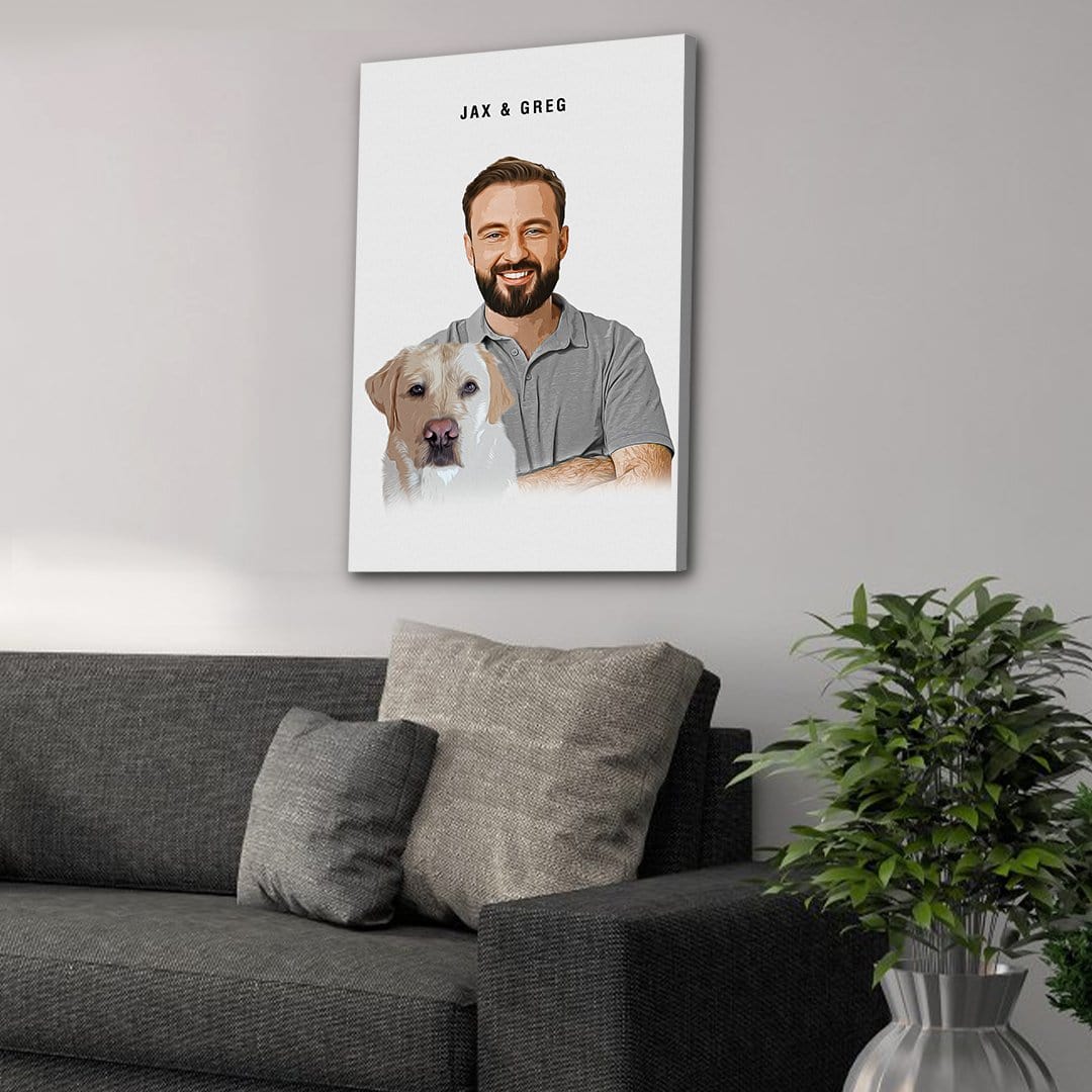 Personalized Modern Pet &amp; Human Canvas