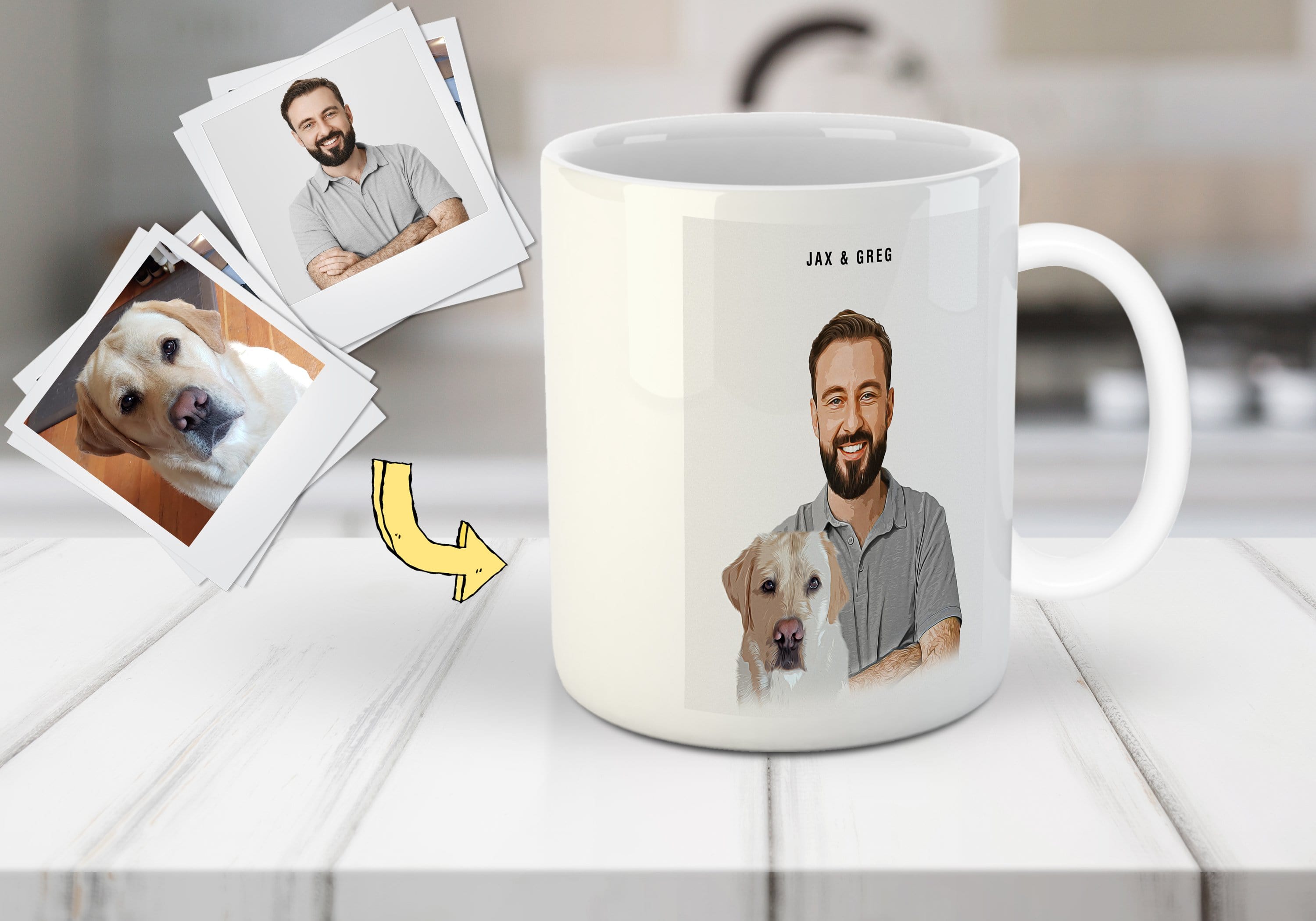 Personalized Modern Pet &amp; Human Mug