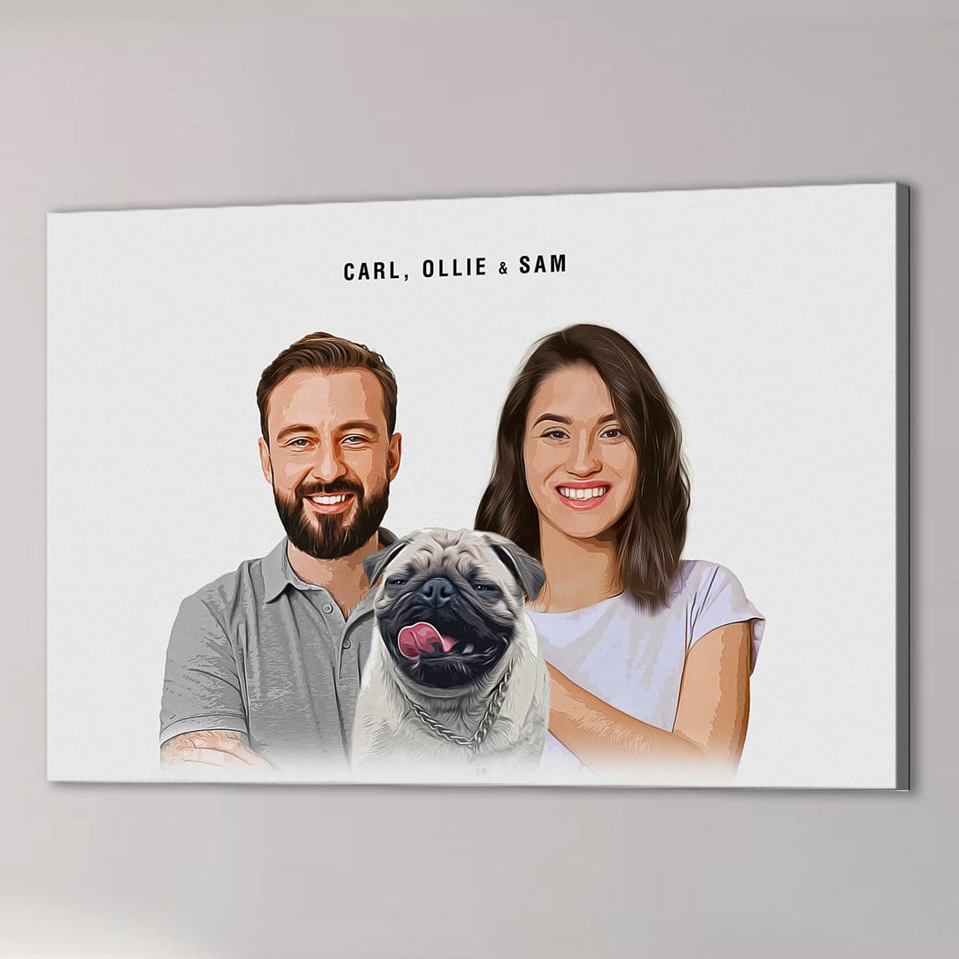 Personalized Modern Pet &amp; Humans Canvas