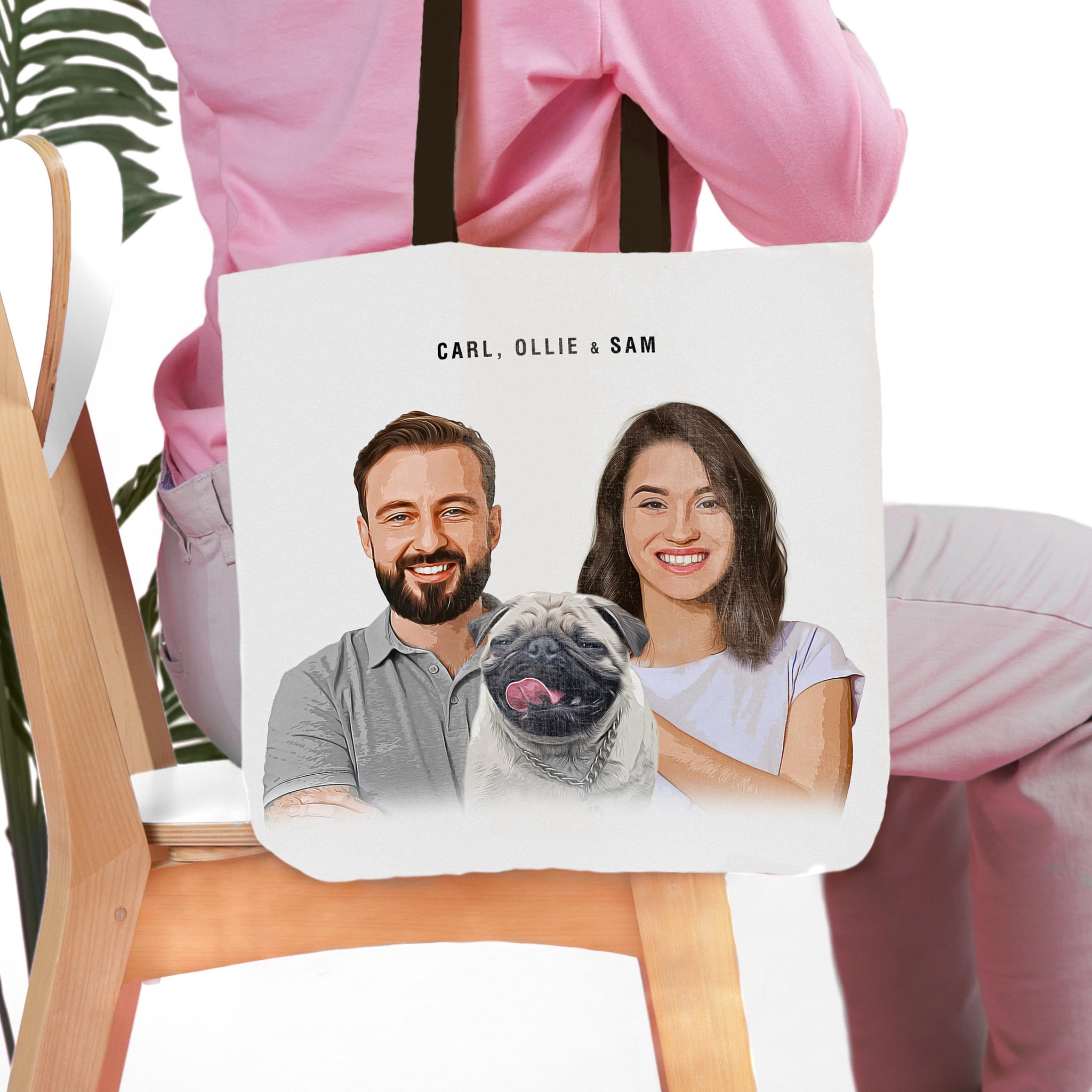 Personalized Modern Pet &amp; Humans Tote Bag