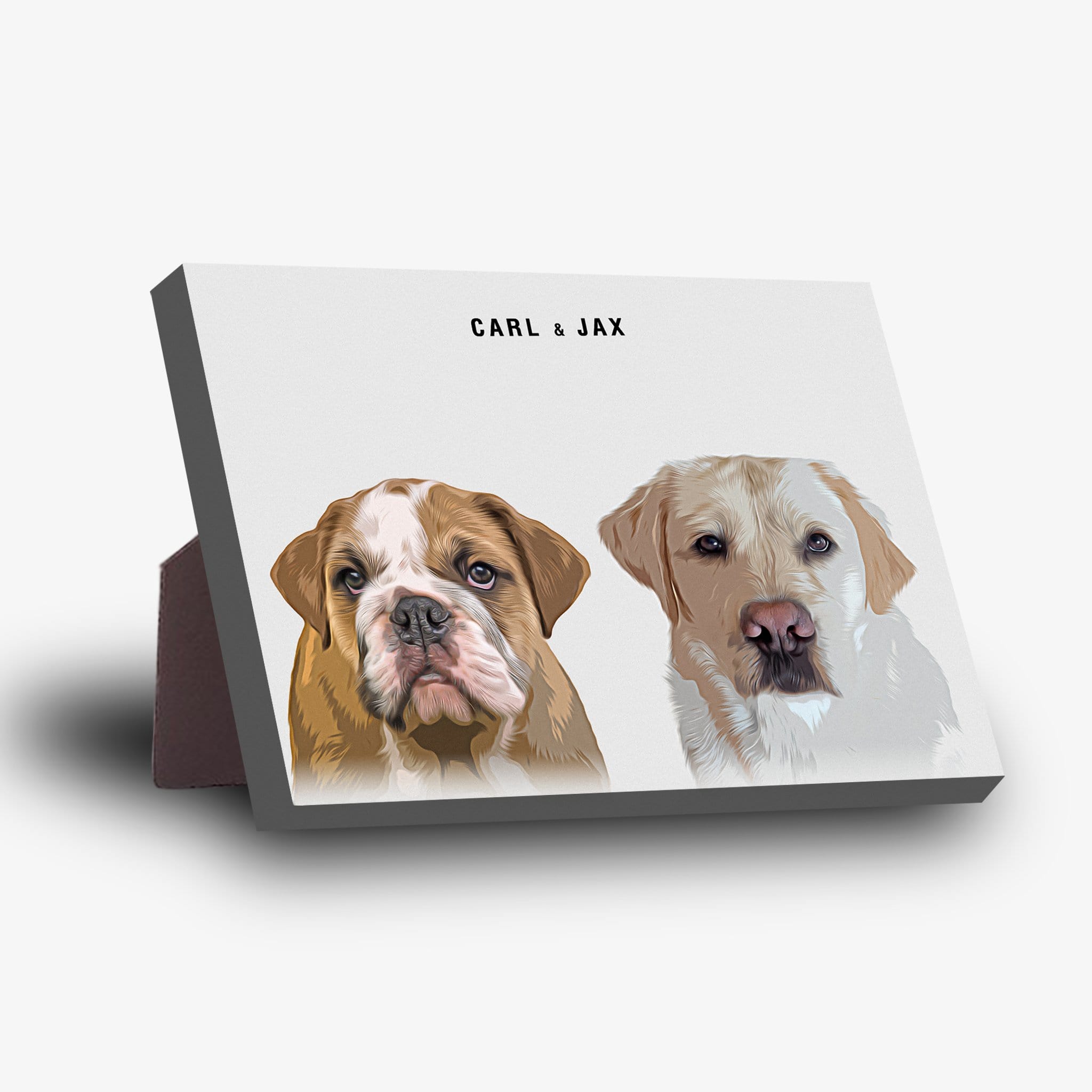 Personalized Modern 2 Pet Standing Canvas