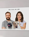 Personalized Modern 2 Pet & Humans Canvas