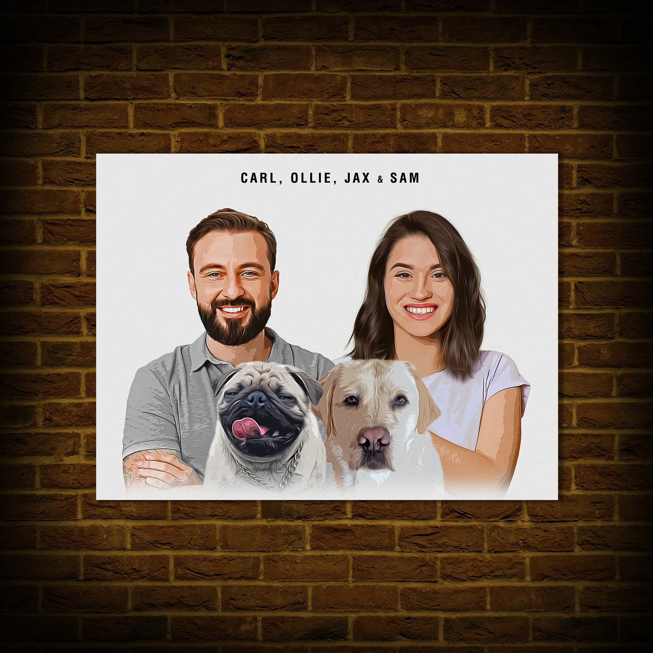 Personalized Modern 2 Pet &amp; Humans Poster