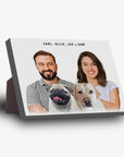 Personalized Modern 2 Pet & Humans Standing Canvas
