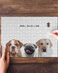 Personalized Modern 3 Pet Puzzle