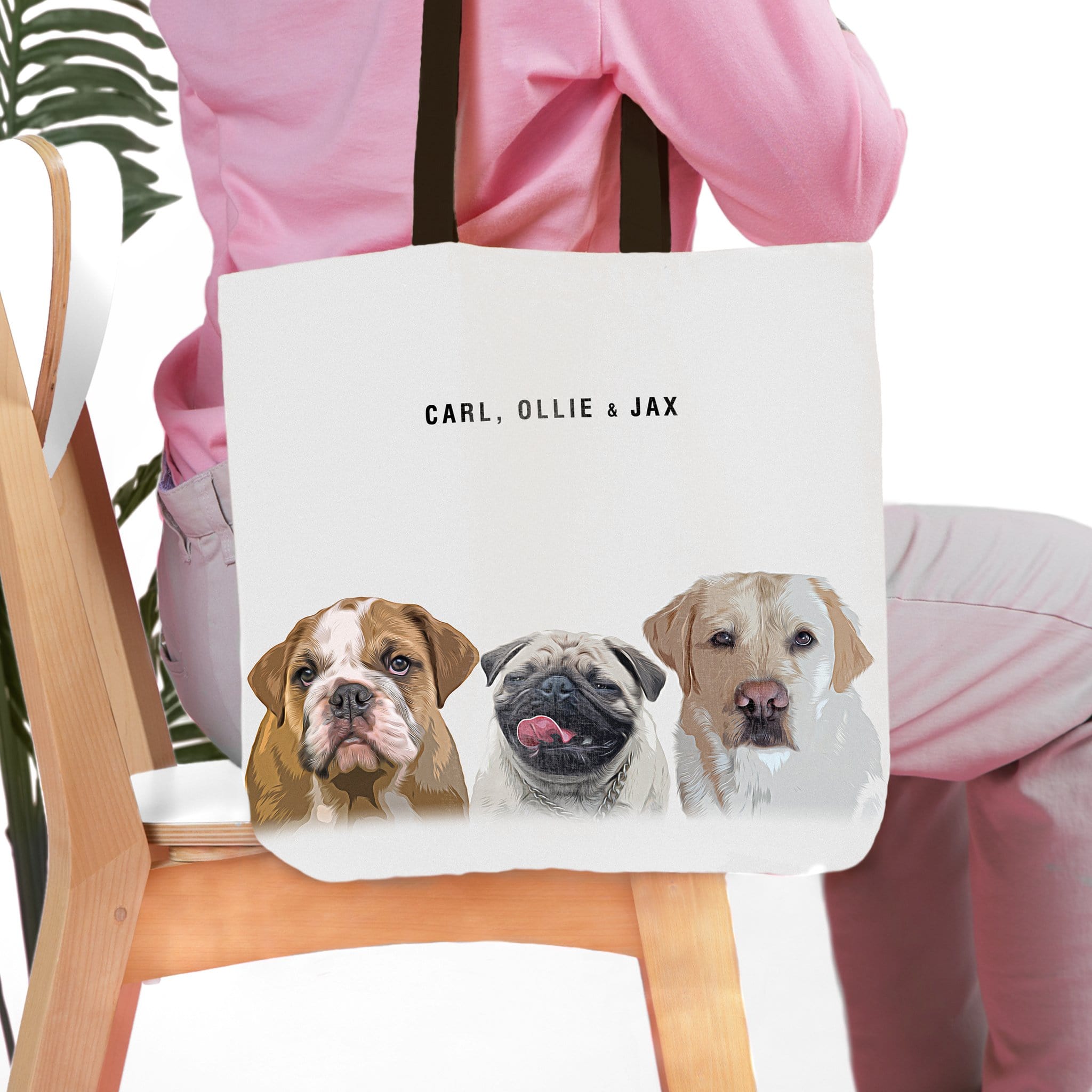 Personalized Modern 3 Pet Tote Bag
