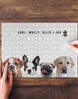 Personalized Modern 4 Pet Puzzle