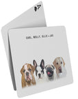 Personalized Modern 4 Pet Playing Cards