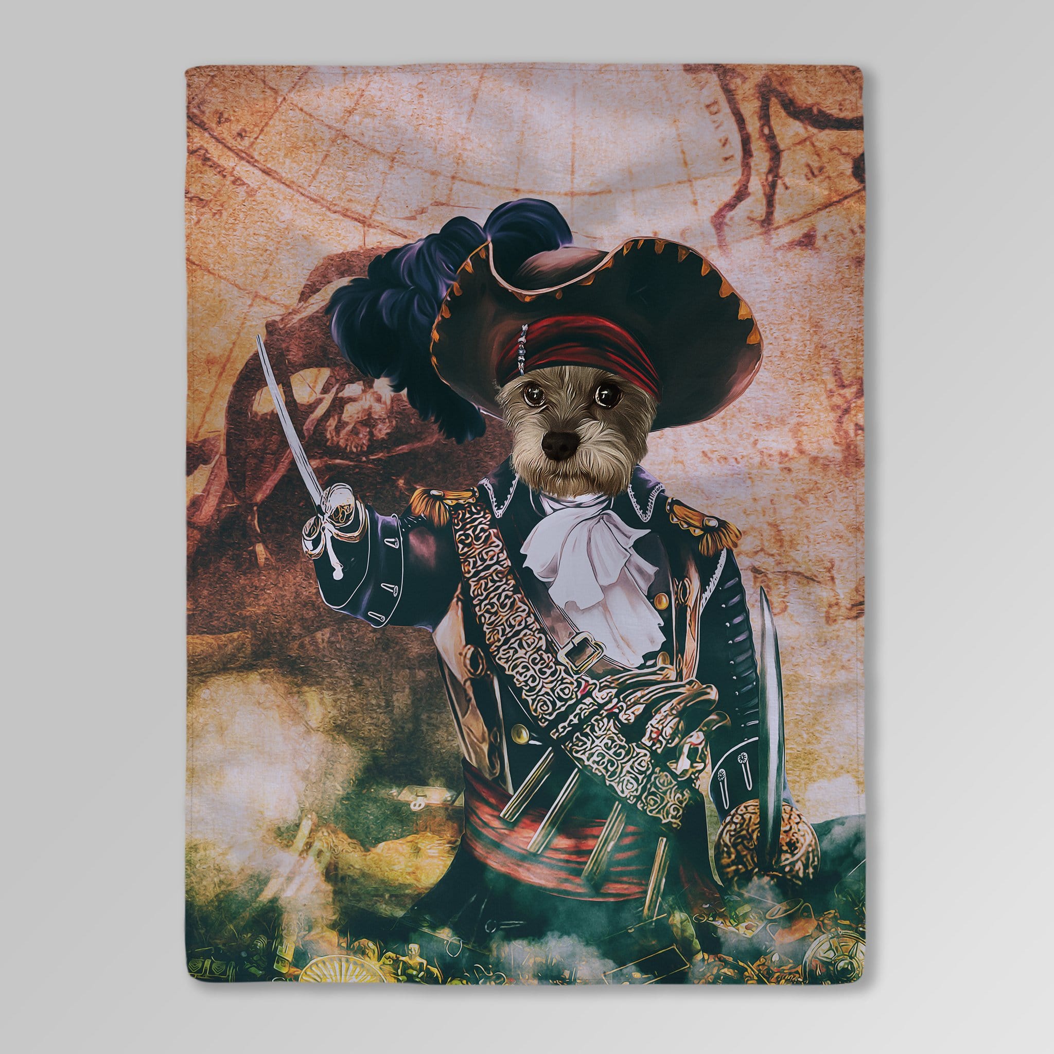 &#39;The Pirate&#39; Personalized Pet Blanket