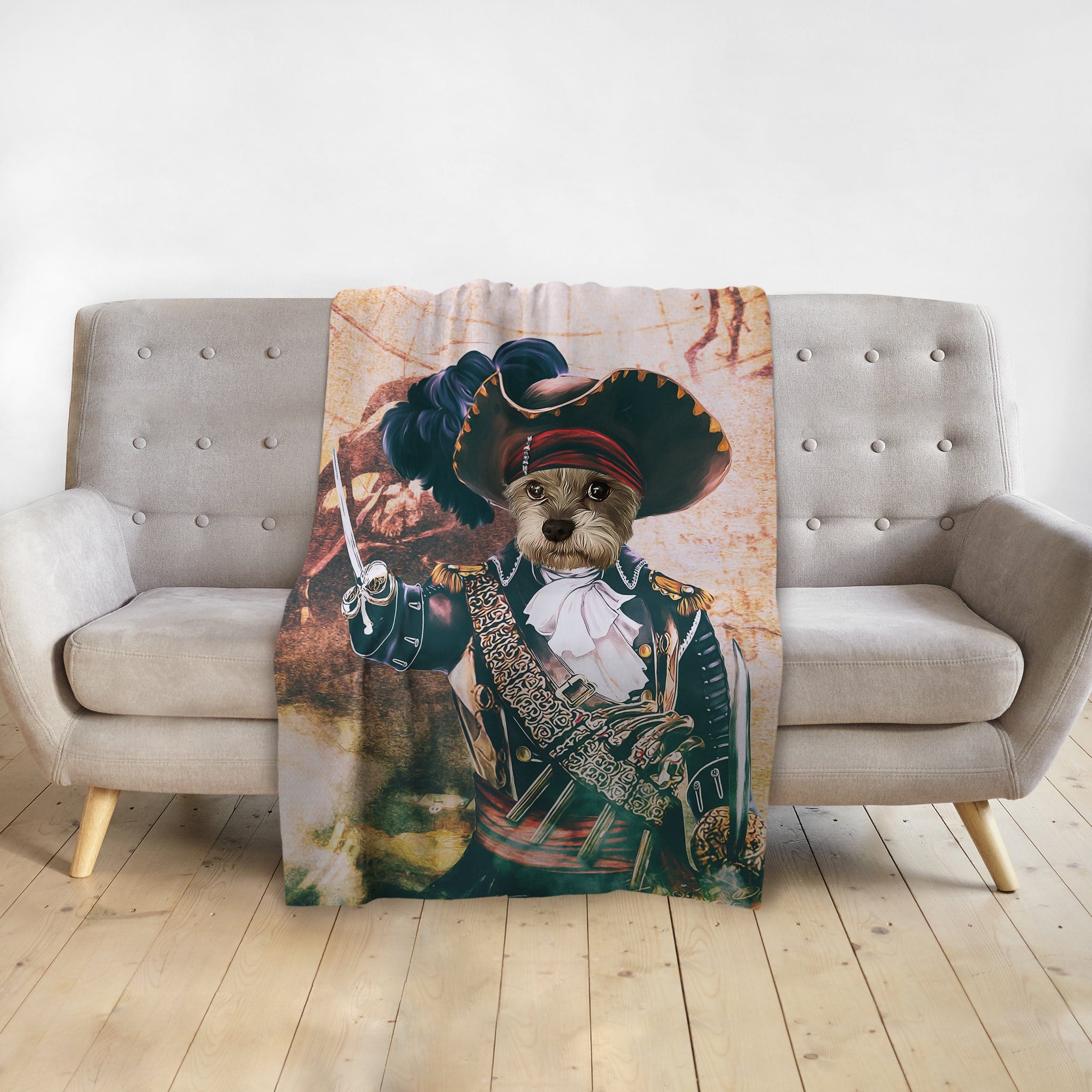 &#39;The Pirate&#39; Personalized Pet Blanket