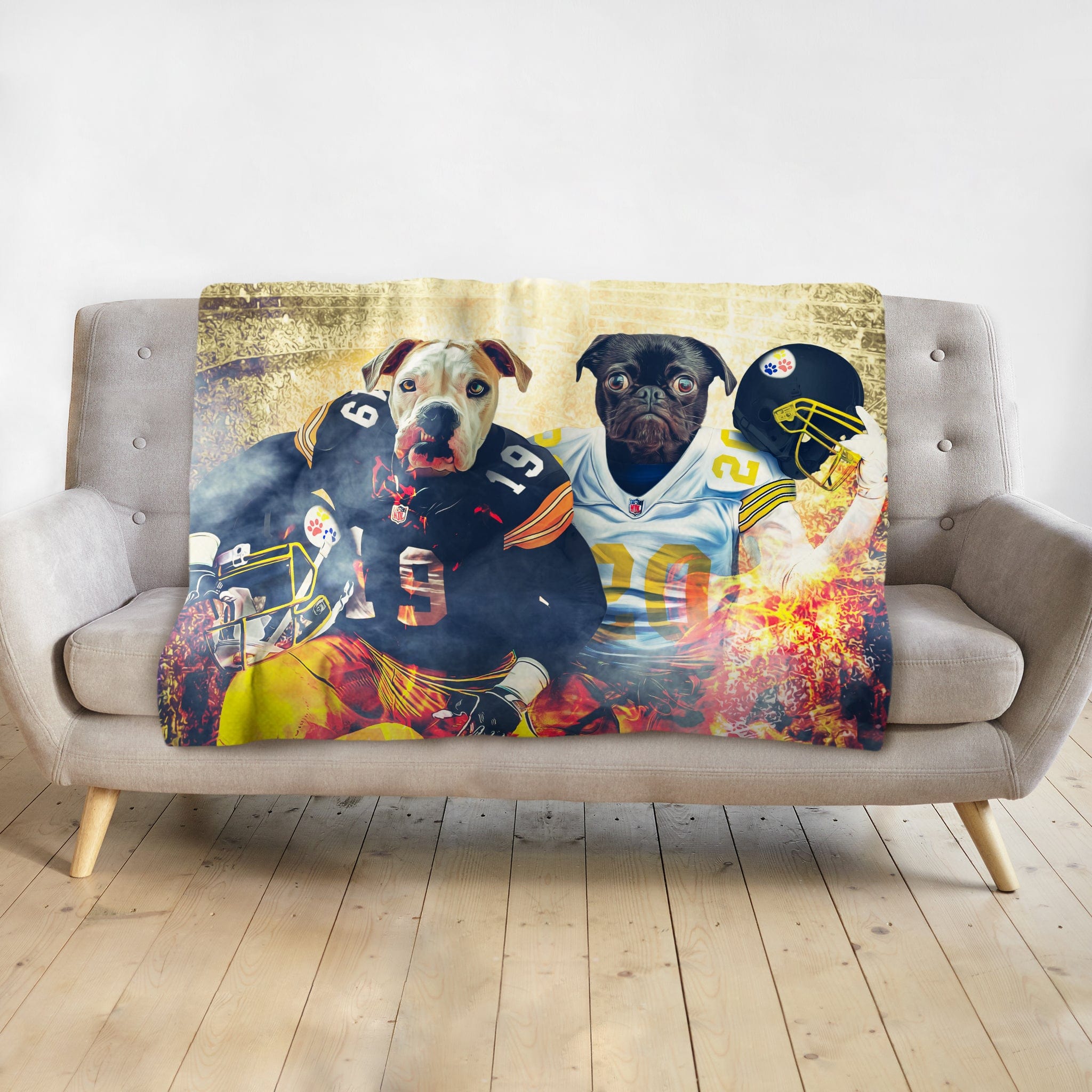 &#39;Pittsburgh Doggos&#39; Personalized 2 Pet Blanket