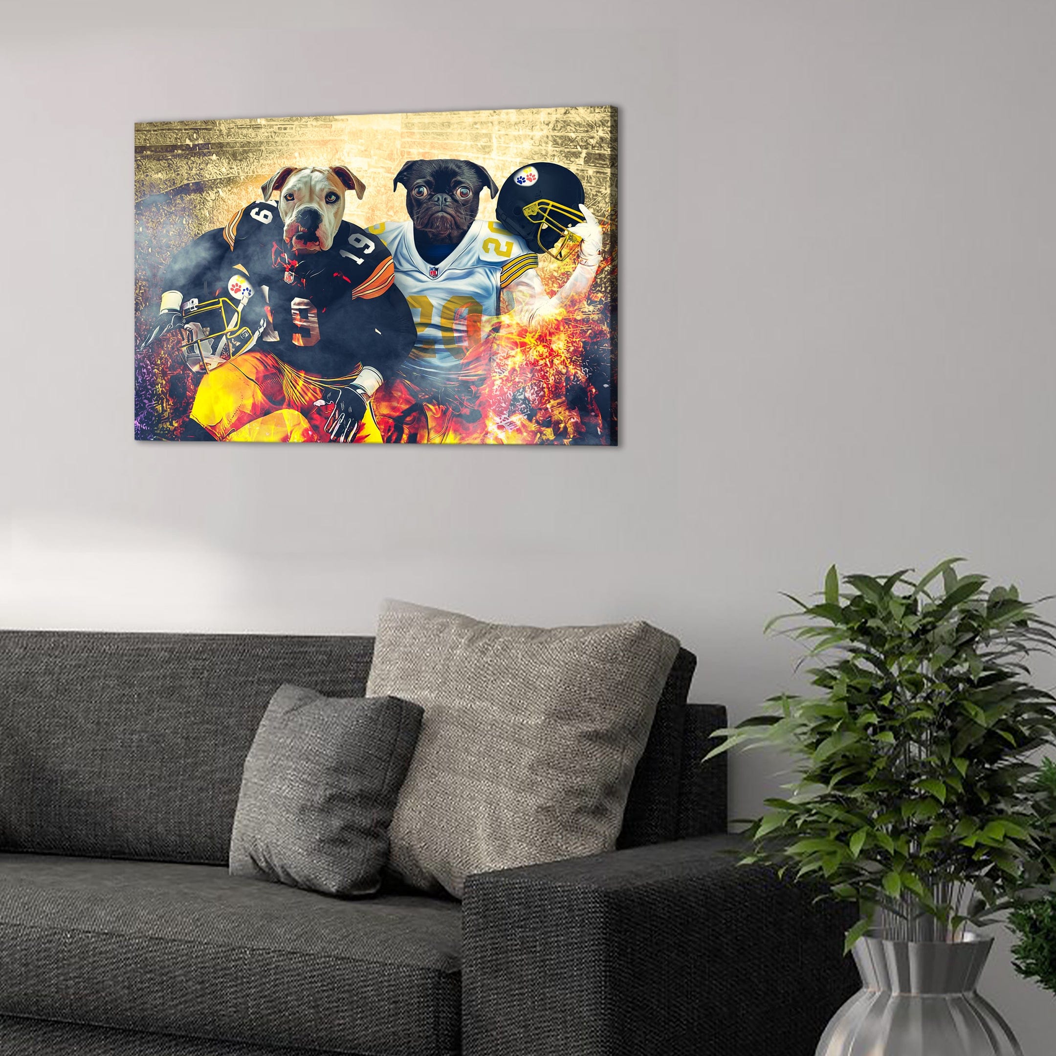 &#39;Pittsburgh Doggos&#39; Personalized 2 Pet Canvas