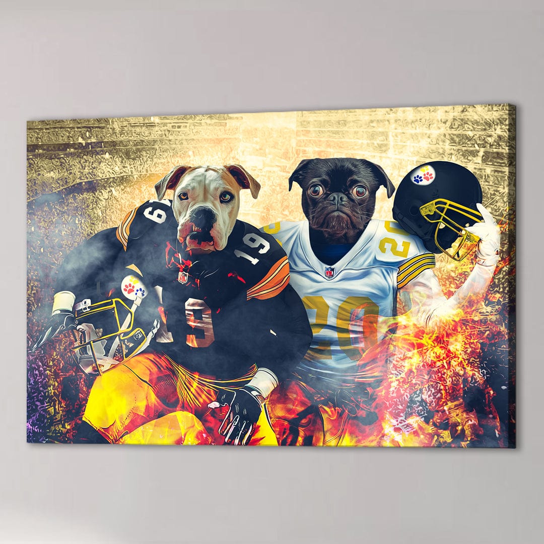 &#39;Pittsburgh Doggos&#39; Personalized 2 Pet Canvas