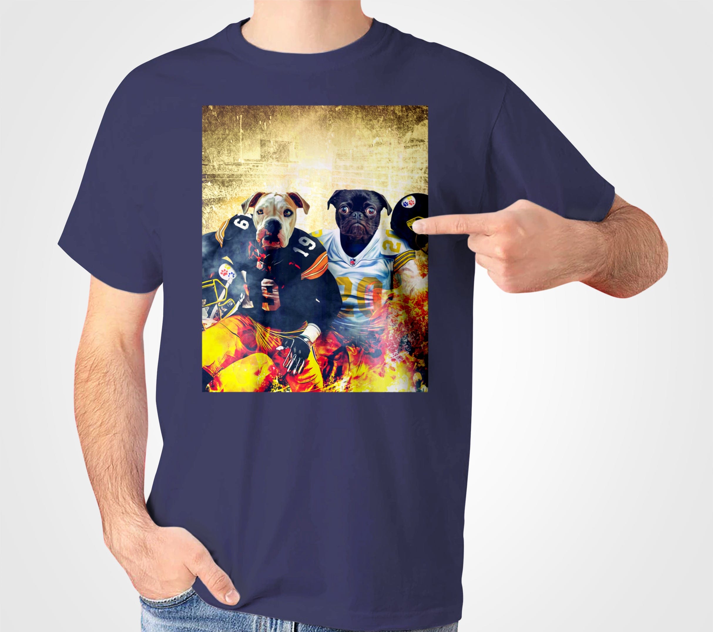 Camiseta personalizada para 2 mascotas &#39;Pittsburgh Doggos&#39;