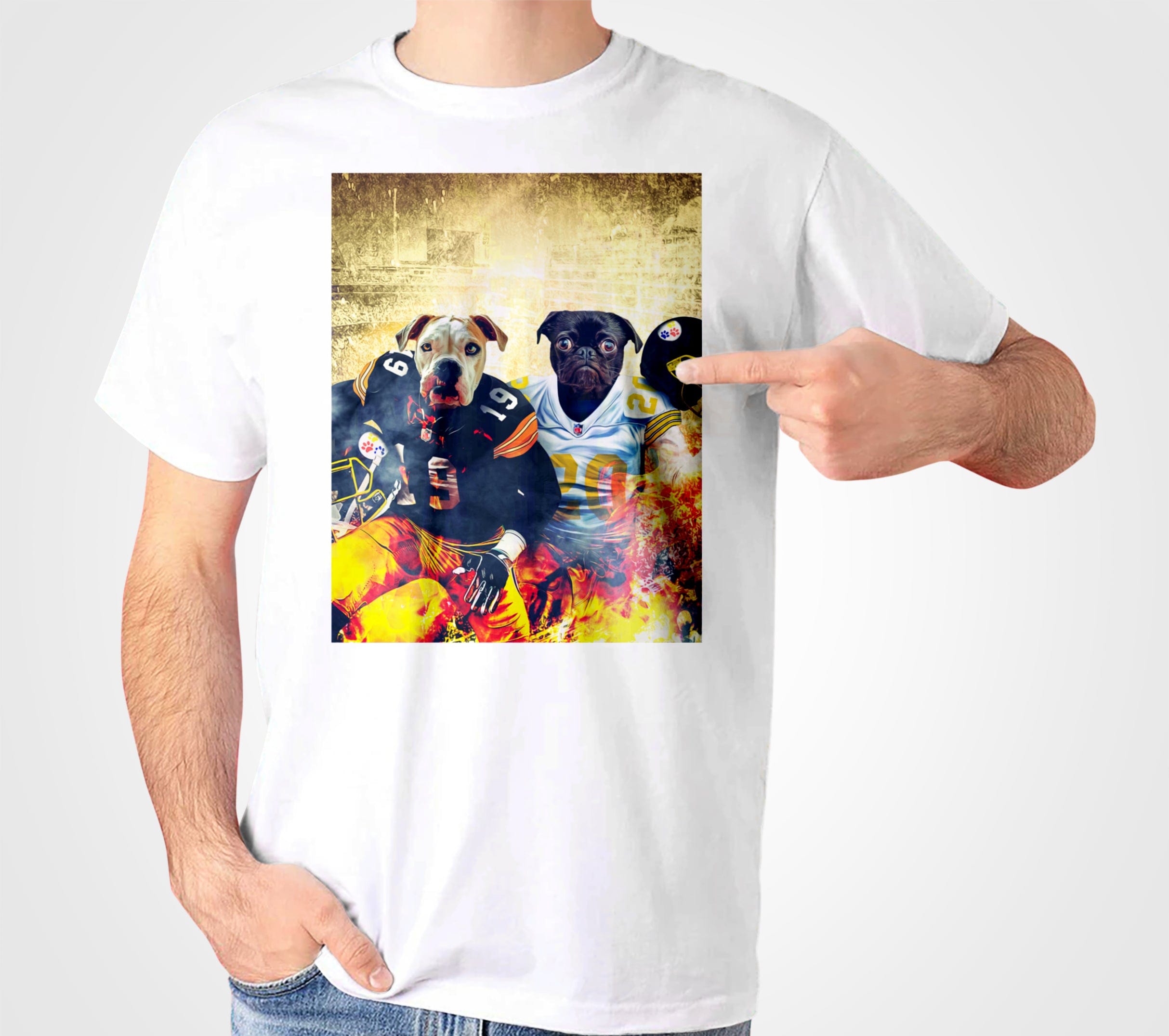 Camiseta personalizada para 2 mascotas &#39;Pittsburgh Doggos&#39;