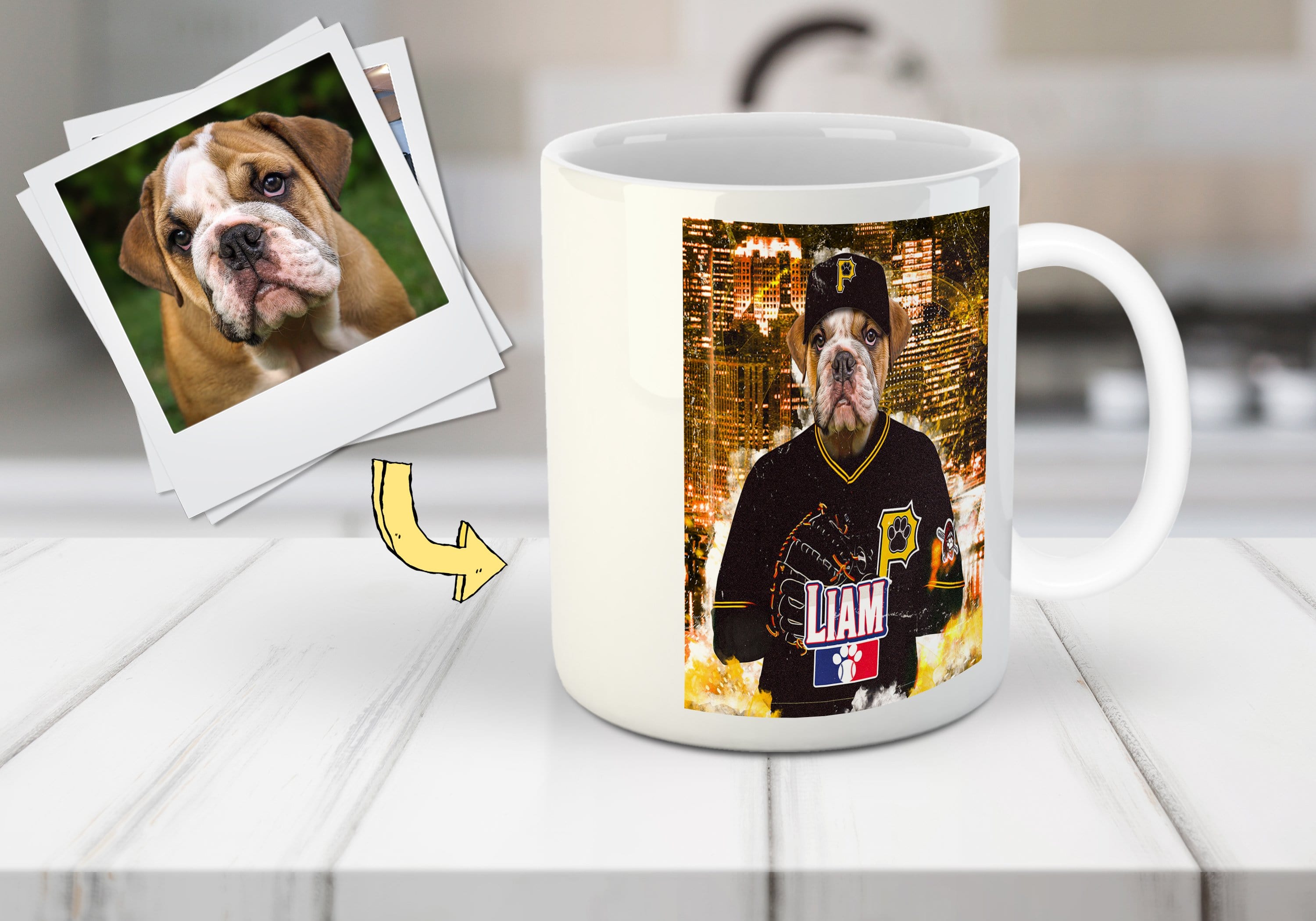 &#39;Pittsburgh Pawrates&#39; Personalized Pet Mug