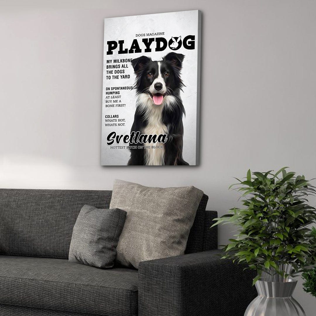 &#39;Playdog&#39; Personalized Pet Canvas