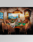 'The Poker Players' Personalized 2 Pet Blanket