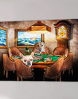 'The Poker Players' Personalized 2 Pet Canvas