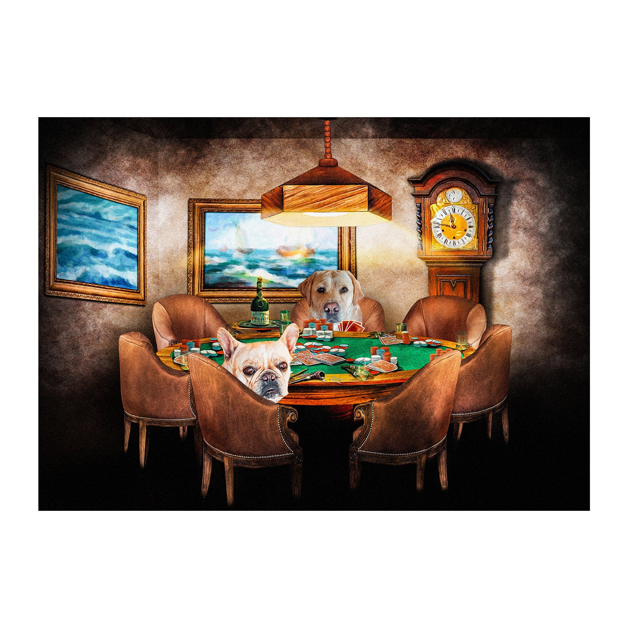 &#39;The Poker Players&#39; 2 Pet Digital Portrait