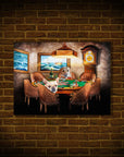 'The Poker Players' Personalized 3 Pet Poster