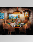 'The Poker Players' Personalized 3 Pet Blanket