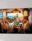 'The Poker Players' Personalized 3 Pet Canvas
