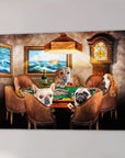 'The Poker Players' Personalized 4 Pet Canvas