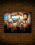 Póster personalizado con 7 mascotas 'The Poker Players'