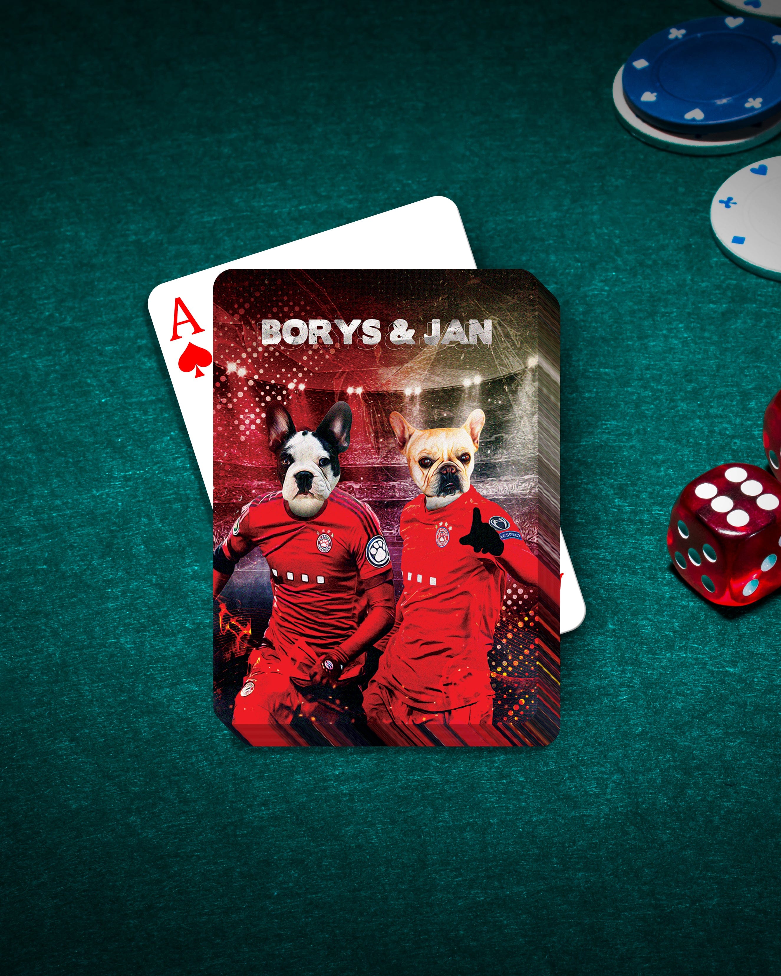 &#39;Poland Doggos&#39; Personalized 2 Pet Playing Cards