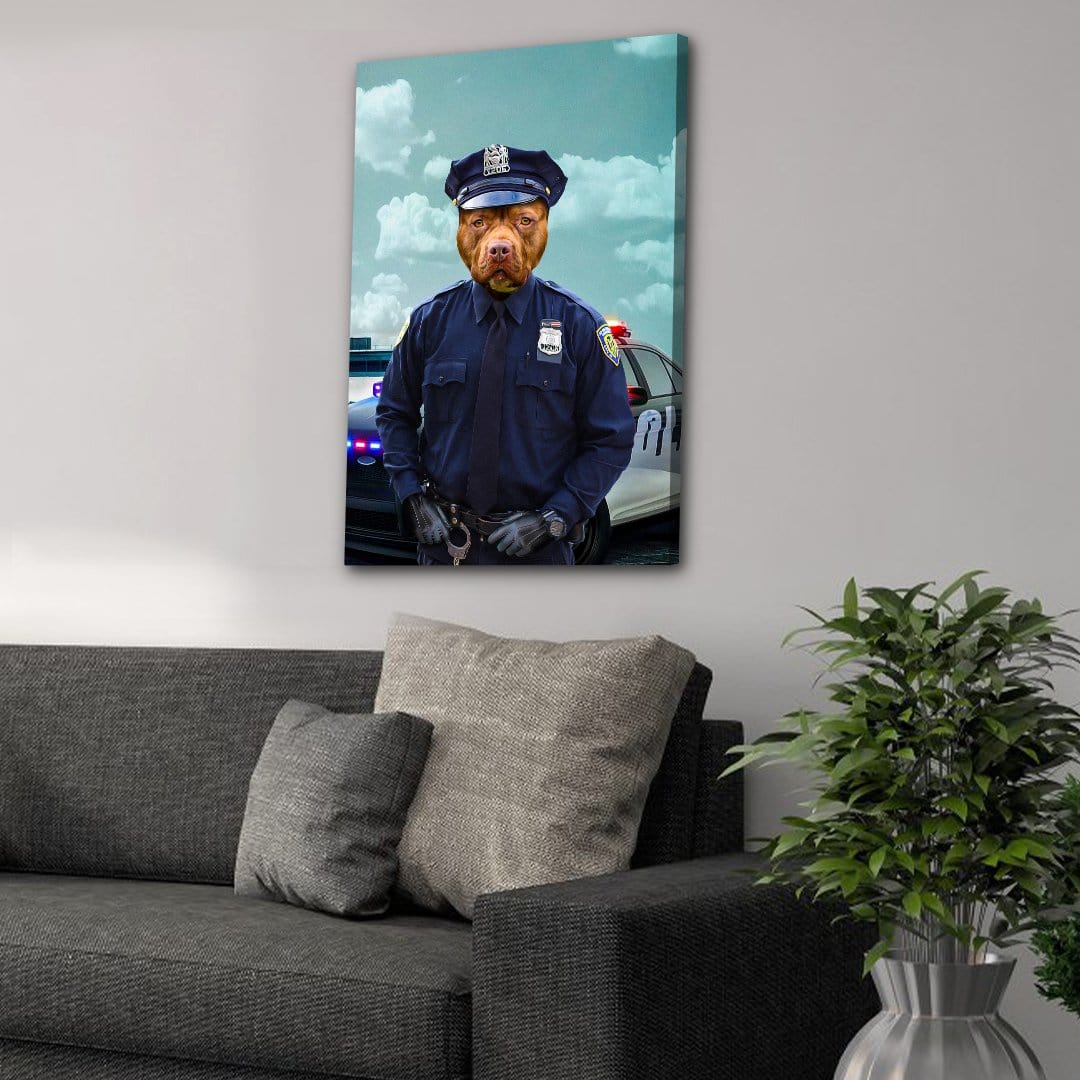 &#39;The Police Officer&#39; Personalized Pet Canvas