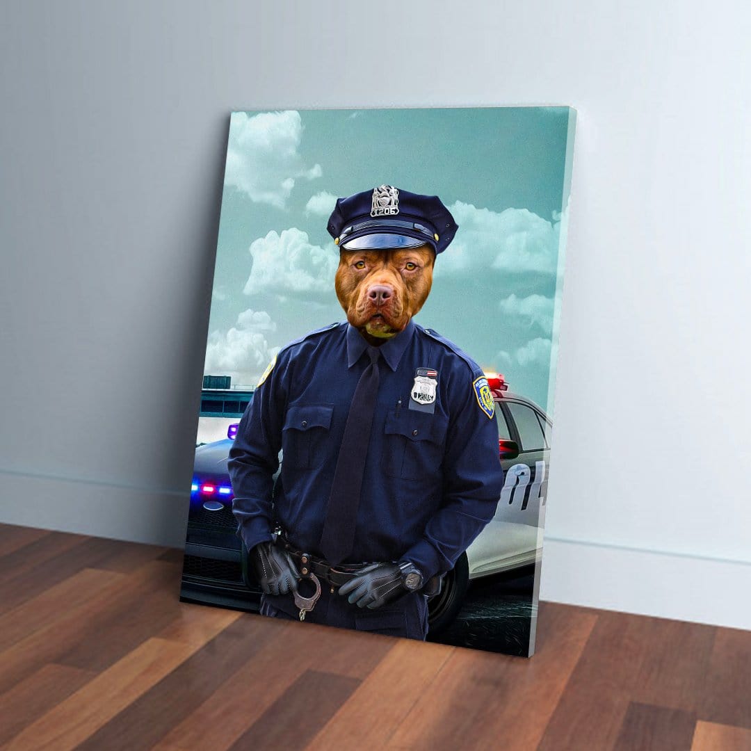 Lienzo Personalizado para Mascotas &#39;El Oficial de Policía&#39;