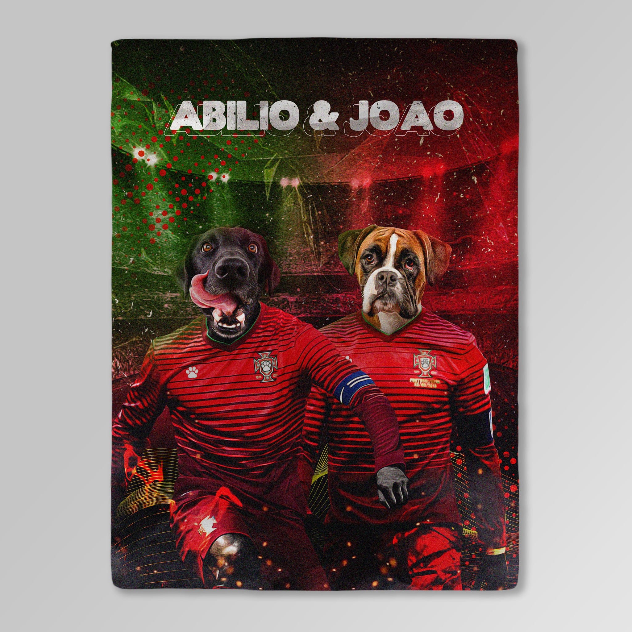 &#39;Portugal Doggos&#39; Personalized 2 Pet Blanket
