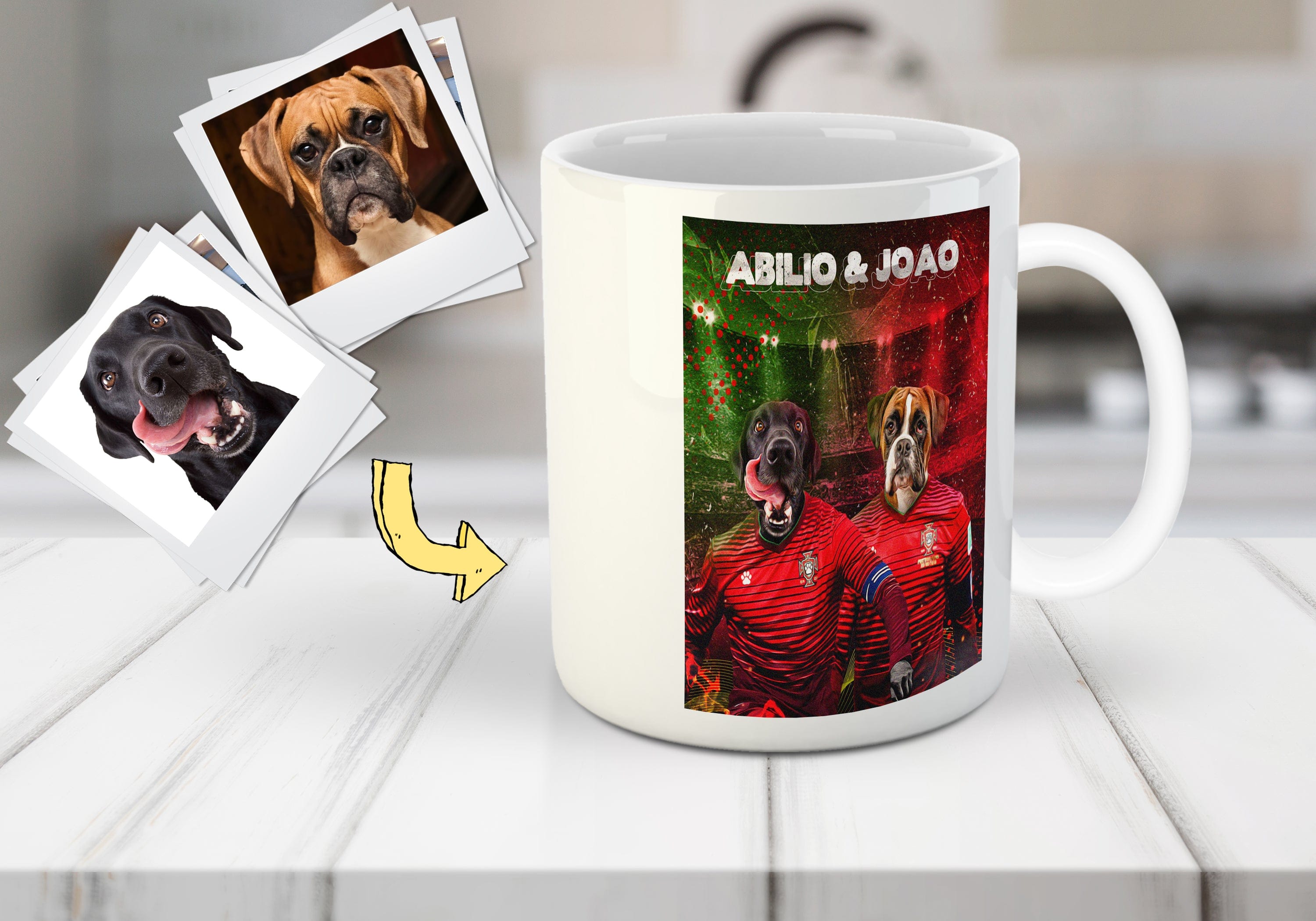 &#39;Portugal Doggos&#39; Personalized 2 Pet Mug