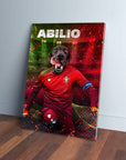 Lienzo personalizado para mascotas 'Portugal Doggos Soccer'