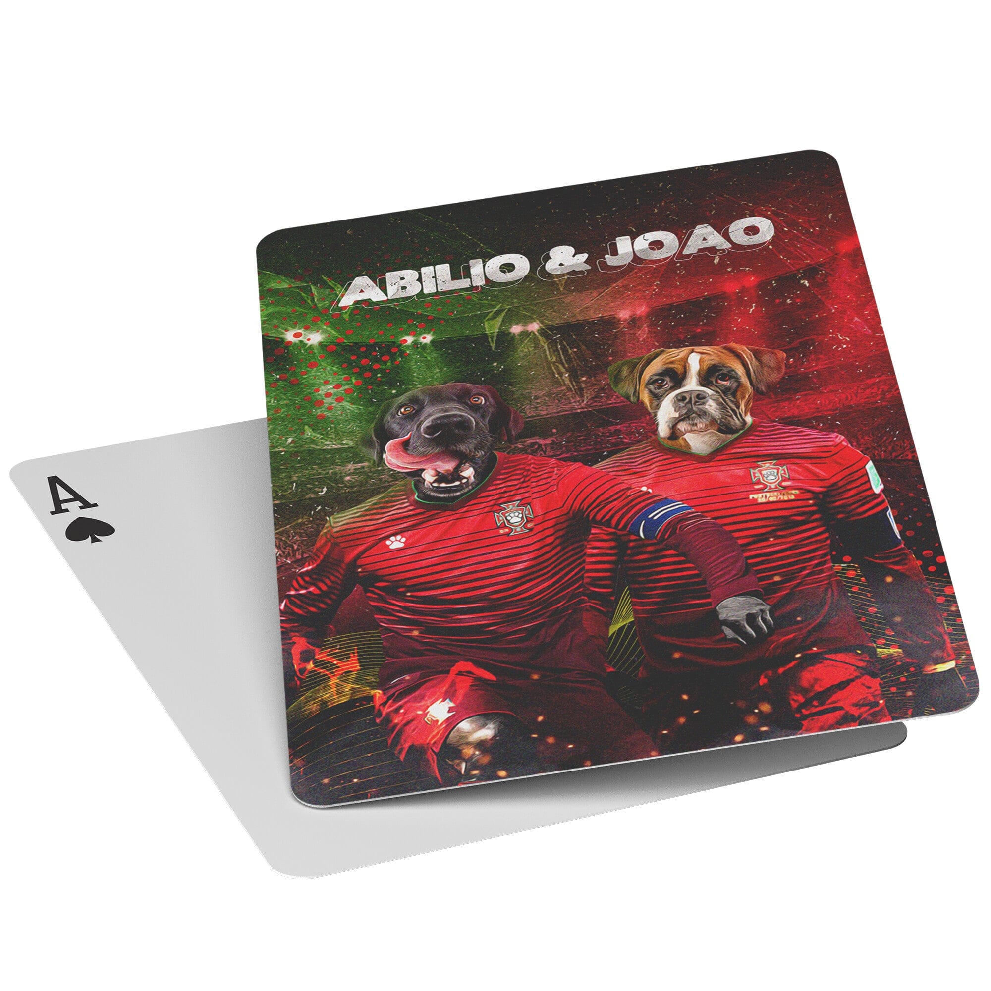 &#39;Portugal Doggos&#39; Personalized 2 Pet Playing Cards